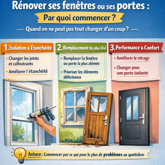 Rénover ses fenêtres ou ses portes : par quoi commencer quand on ne peut pas tout changer d'un coup