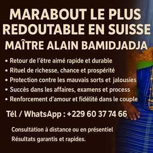 +22960377466 Voici le numéro téléphone du plus grand et vrai marabout de monde, un intervenant en espace vert à Malakoff